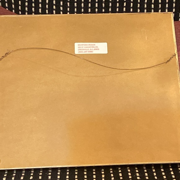 JANET SEARFOSS “fish tails” signed art print in frame 14-1/2” x 13” - Picture 5 of 5